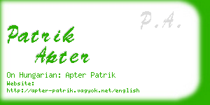 patrik apter business card